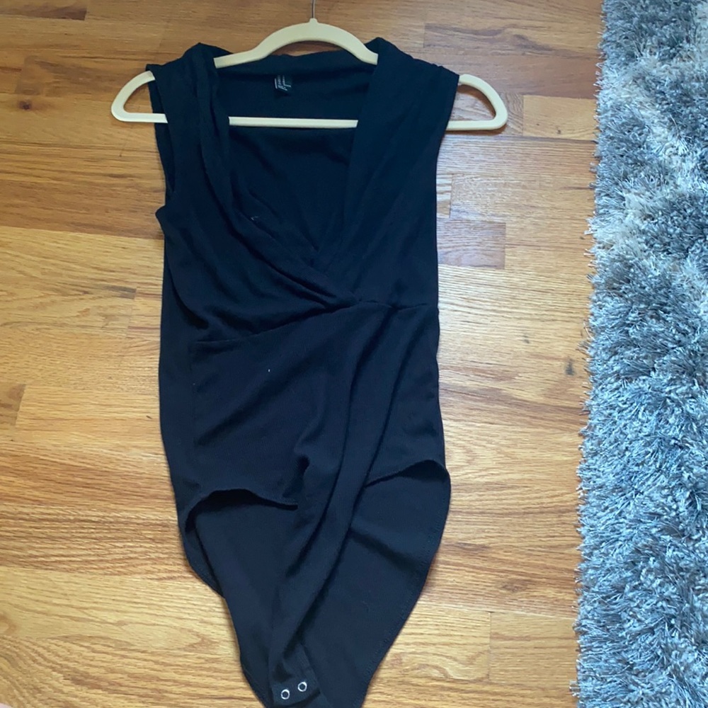 Black low cut bodysuit